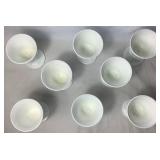 Vintage Harvest Grape Pattern Milk Glass Drinkware- Includes 8 Goblets, 8 Tea Cups, and 8 Saucers Vintage Harvest Grape Pattern Milk Glass Drinkware- Includes 8 Goblets, 8 Tea Cups, and 8 Saucers