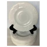 Vintage Harvest Grape Pattern Milk Glass Drinkware- Includes 8 Goblets, 8 Tea Cups, and 8 Saucers Vintage Harvest Grape Pattern Milk Glass Drinkware- Includes 8 Goblets, 8 Tea Cups, and 8 Saucers
