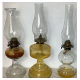 Collection of 7 Vintage Kerosene Oil Lamps