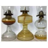 Collection of 7 Vintage Kerosene Oil Lamps