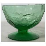 Vintage Morgantown Green Crinkle Glass Barware - Includes: Pitcher, 6 Water Glasses and 13 Champagne Sherbert Glasses Vintage Morgantown Green Crinkle Glass Barware - Includes: Pitcher, 6 Water Glasses and 13 Champagne Sherbert Glasses