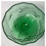 Vintage Morgantown Green Crinkle Glass Barware - Includes: Pitcher, 6 Water Glasses and 13 Champagne Sherbert Glasses Vintage Morgantown Green Crinkle Glass Barware - Includes: Pitcher, 6 Water Glasses and 13 Champagne Sherbert Glasses
