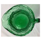 Vintage Morgantown Green Crinkle Glass Barware - Includes: Pitcher, 6 Water Glasses and 13 Champagne Sherbert Glasses Vintage Morgantown Green Crinkle Glass Barware - Includes: Pitcher, 6 Water Glasses and 13 Champagne Sherbert Glasses