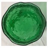 Vintage Morgantown Green Crinkle Glass Barware - Includes: Pitcher, 6 Water Glasses and 13 Champagne Sherbert Glasses Vintage Morgantown Green Crinkle Glass Barware - Includes: Pitcher, 6 Water Glasses and 13 Champagne Sherbert Glasses