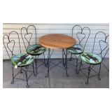 Vintage Ice Cream Parlor Table and 4 Chairs Vintage Ice Cream Parlor Table and 4 Chairs