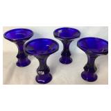 Collection of Assorted Cobalt Blue Decor - Includes: 2 Canisters, 1 Vase, and 2 Canisters Collection of Assorted Cobalt Blue Decor - Includes: 2 Canisters, 1 Vase, and 2 Canisters