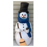 3 Vintage Blow Molds - Santa with List, Santa with Stocking and Snowman