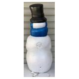 3 Vintage Blow Molds - Santa with List, Santa with Stocking and Snowman