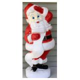 3 Vintage Blow Molds - Santa with List, Santa with Stocking and Snowman