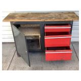Vintage 8 Drawer with Top Storage Tool Chest and 3 Drawer Table Top Tool Cabinet with Side Storage Compartment Vintage 8 Drawer with Top Storage Tool Chest and 3 Drawer Table Top Tool Cabinet with Side Storage Compartment