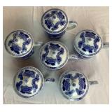 Assortment of Blue and White Porcelain Kitchenware- 11 Pieces Total Assortment of Blue and White Porcelain Kitchenware- 11 Pieces Total