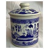 Assortment of Blue and White Porcelain Kitchenware- 11 Pieces Total Assortment of Blue and White Porcelain Kitchenware- 11 Pieces Total