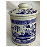 Assortment of Blue and White Porcelain Kitchenware- 11 Pieces Total Assortment of Blue and White Porcelain Kitchenware- 11 Pieces Total
