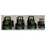 Large Collection of John Deere 1/64 Miniature Tractors and Implements