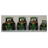 Large Collection of John Deere 1/64 Miniature Tractors and Implements