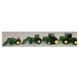 Large Collection of John Deere 1/64 Miniature Tractors and Implements