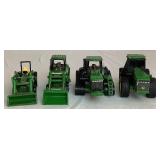 Large Collection of John Deere 1/64 Miniature Tractors and Implements