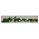 Large Collection of John Deere 1/64 Miniature Tractors and Implements
