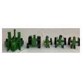 Large Collection of John Deere 1/64 Miniature Tractors and Implements