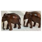 Collection of Wood, Oyster Shell, and Stone Handcarved Elephants- 18 Pieces Total Collection of Wood, Oyster Shell, and Stone Handcarved Elephants- 18 Pieces Total