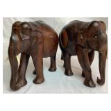 Collection of Wood, Oyster Shell, and Stone Handcarved Elephants- 18 Pieces Total Collection of Wood, Oyster Shell, and Stone Handcarved Elephants- 18 Pieces Total