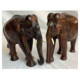 Collection of Wood, Oyster Shell, and Stone Handcarved Elephants- 18 Pieces Total Collection of Wood, Oyster Shell, and Stone Handcarved Elephants- 18 Pieces Total