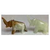 Collection of Wood, Oyster Shell, and Stone Handcarved Elephants- 18 Pieces Total Collection of Wood, Oyster Shell, and Stone Handcarved Elephants- 18 Pieces Total
