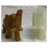 Collection of Wood, Oyster Shell, and Stone Handcarved Elephants- 18 Pieces Total Collection of Wood, Oyster Shell, and Stone Handcarved Elephants- 18 Pieces Total
