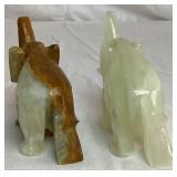 Collection of Wood, Oyster Shell, and Stone Handcarved Elephants- 18 Pieces Total Collection of Wood, Oyster Shell, and Stone Handcarved Elephants- 18 Pieces Total