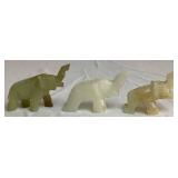 Collection of Wood, Oyster Shell, and Stone Handcarved Elephants- 18 Pieces Total Collection of Wood, Oyster Shell, and Stone Handcarved Elephants- 18 Pieces Total