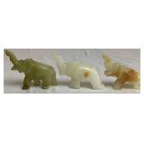 Collection of Wood, Oyster Shell, and Stone Handcarved Elephants- 18 Pieces Total Collection of Wood, Oyster Shell, and Stone Handcarved Elephants- 18 Pieces Total