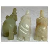 Collection of Wood, Oyster Shell, and Stone Handcarved Elephants- 18 Pieces Total Collection of Wood, Oyster Shell, and Stone Handcarved Elephants- 18 Pieces Total