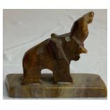 Collection of Wood, Oyster Shell, and Stone Handcarved Elephants- 18 Pieces Total Collection of Wood, Oyster Shell, and Stone Handcarved Elephants- 18 Pieces Total