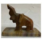 Collection of Wood, Oyster Shell, and Stone Handcarved Elephants- 18 Pieces Total Collection of Wood, Oyster Shell, and Stone Handcarved Elephants- 18 Pieces Total