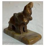 Collection of Wood, Oyster Shell, and Stone Handcarved Elephants- 18 Pieces Total Collection of Wood, Oyster Shell, and Stone Handcarved Elephants- 18 Pieces Total