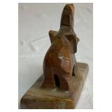 Collection of Wood, Oyster Shell, and Stone Handcarved Elephants- 18 Pieces Total Collection of Wood, Oyster Shell, and Stone Handcarved Elephants- 18 Pieces Total