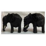Collection of Wood, Oyster Shell, and Stone Handcarved Elephants- 18 Pieces Total Collection of Wood, Oyster Shell, and Stone Handcarved Elephants- 18 Pieces Total