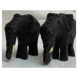 Collection of Wood, Oyster Shell, and Stone Handcarved Elephants- 18 Pieces Total Collection of Wood, Oyster Shell, and Stone Handcarved Elephants- 18 Pieces Total