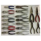 Large Assortment of Pliers, Cresent Wrenches, Locking Pliers/Ice Grips, LInesman Pliers, Channel Lock Pliers, Needle Nose Pliers, Slip Joint Pliers, Pipe Wrenches, Cresent Wrenches and more Large Assortment of Pliers, Cresent Wrenches, Locking Pliers/Ice Grips, LInesman Pliers, Channel Lock Pliers, Needle Nose Pliers, Slip Joint Pliers, Pipe Wrenches, Cresent Wrenches and more