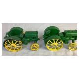 Pair of Vintage John Deere 1/16 Scale Diecast 1939 Model D Steel Wheel Tractors