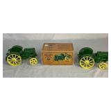 Bundle of 3 Vintage Ertl John Deere Die Cast 1923 Steel Wheel Tractors - One with Box