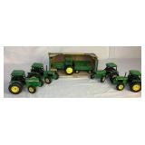 Bundle of Vintage John Deere Die Cast Utility Farm Tractors - 3140, 3350 and 4040