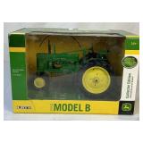 Trio of Die Cast John Deere Tractors - Model A, Model B and Model A Unstyled with Narrow Front