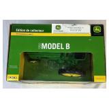 Trio of Die Cast John Deere Tractors - Model A, Model B and Model A Unstyled with Narrow Front