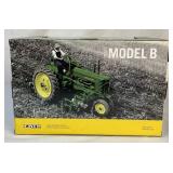 Trio of Die Cast John Deere Tractors - Model A, Model B and Model A Unstyled with Narrow Front