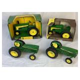 Collection of 1/16 Scale John Deere Die Cast Utility Tractors - (2) 584, 630, 730