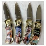 Collection of 6 John Wayne Commemerative Knife Sets and 1 Cowboy Knife Collection of 6 John Wayne Commemerative Knife Sets and 1 Cowboy Knife