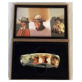 Collection of 6 John Wayne Commemerative Knife Sets and 1 Cowboy Knife Collection of 6 John Wayne Commemerative Knife Sets and 1 Cowboy Knife