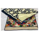 Two Quilted Throws - 48" x 64" and 36" x 46"