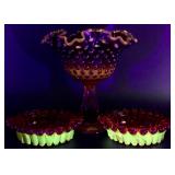 Set of 3 UV Reactive Cadmium Vintage Glassware Set of 3 UV Reactive Cadmium Vintage Glassware